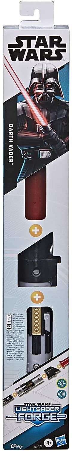 Star wars lightsaber forge, spada laser giocattolo di dart fener, di colore rosso, allungabile ed elettronica, giocattolo per gioco di ruolo personalizzabile, dai 4 anni in su - 2
