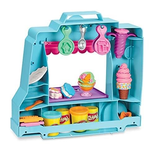 Play-Doh Kitchen Creations - Il Carrello dei Gelati, playset con 5 colori di pasta da modellare e 20 accessori - 5