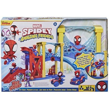 Marvel Spidey Amazing Friends Web Squad Playset Città con Ponte Idea Regalo - 2