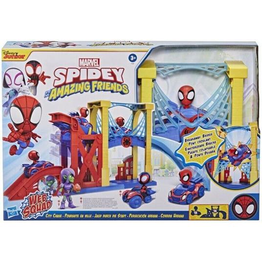 Marvel Spidey Amazing Friends Web Squad Playset Città con Ponte Idea Regalo - 3