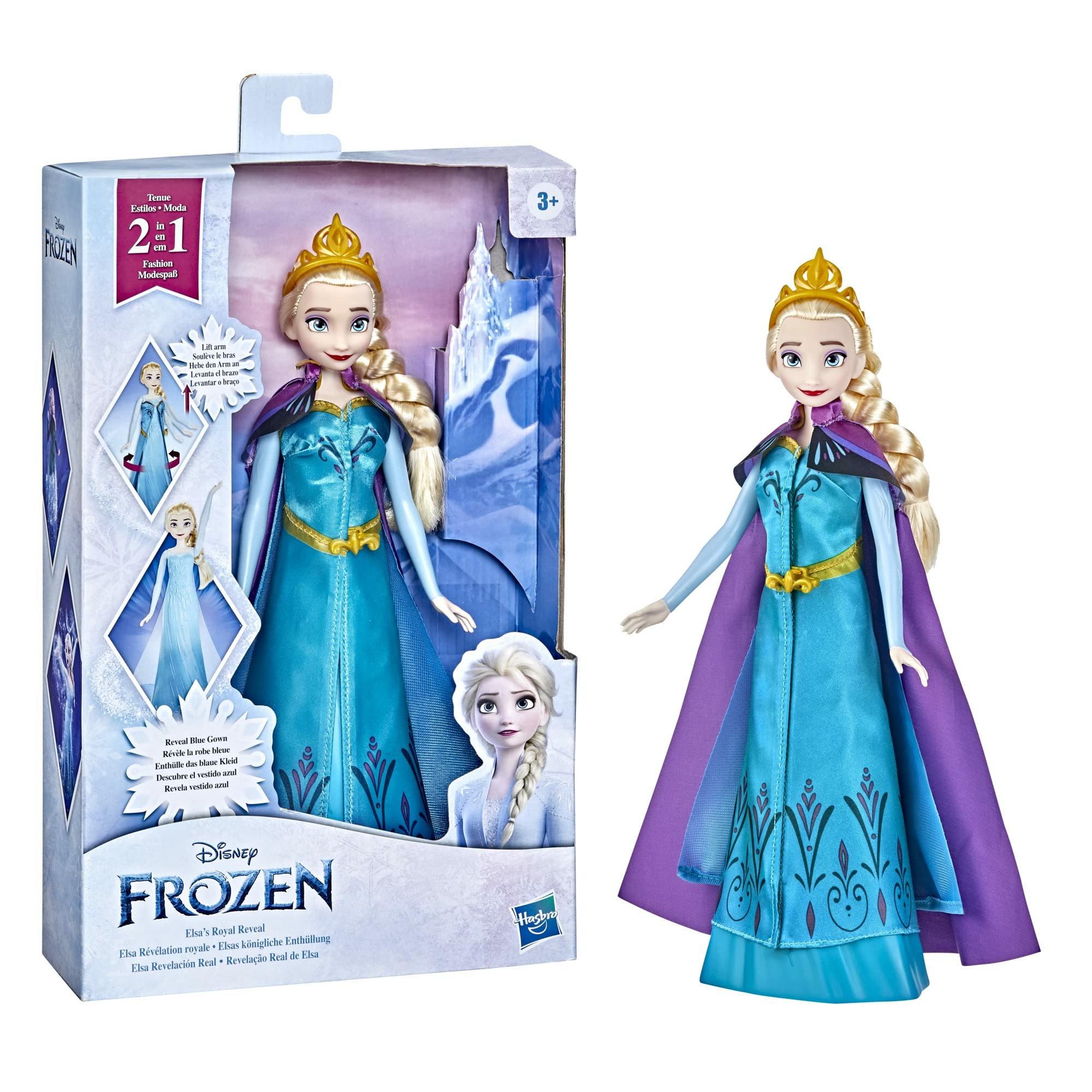 Hasbro Disney Frozen Elsa Rivelazione Reale, fashion doll di