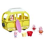 Peppa Pig - Camper alla Spiaggia, veicolo giocattolo per età prescolare con ruote che girano