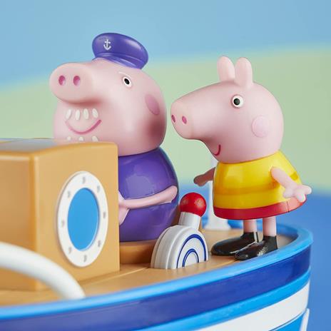 Peppa Pig - La Barca di Nonno Pig, barca giocattolo per età prescolare con ruote che girano, include 1 personaggio - 4