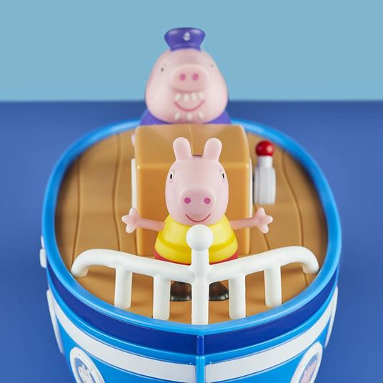 Peppa Pig - La Barca di Nonno Pig, barca giocattolo per età prescolare con ruote che girano, include 1 personaggio - 5