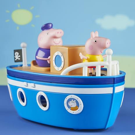 Peppa Pig - La Barca di Nonno Pig, barca giocattolo per età prescolare con ruote che girano, include 1 personaggio - 6