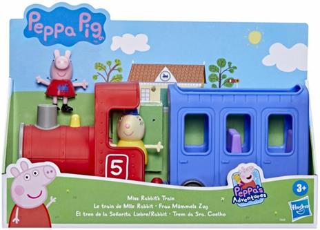 Peppa Pig - Il Treno della Signorina Coniglio, veicolo giocattolo per età prescolare con ruote che girano
