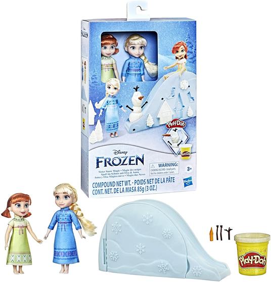 Hasbro Disney Frozen - Neve e Magia, playset con pasta da modellare Play-Doh atossica e le bambole di Anna ed Elsa da bambine - 2