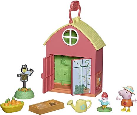 Peppa Pig Peppa's Adventures Peppas - Casetta da Giardino con 1 Personaggio, 5 Accessori, con Maniglia per Il Trasporto, Adatto a Partire dai 3 Anni - 4