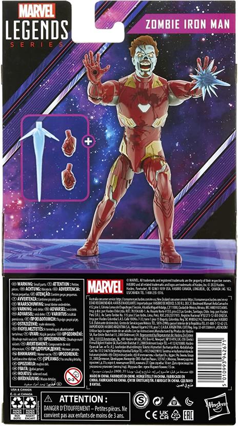 Hasbro Legends Series MCU Disney Plus What If Zombie Iron Man Marvel Action Figure, 4 Accessori, Multicolore, F3700 - 3
