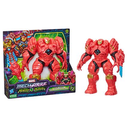 Marvel avengers mech strike, monster hunters, hunter suit iron man, action figure deluxe in scala da 20 cm, dai 4 anni in su