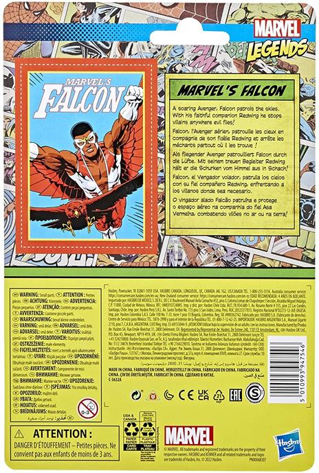 Hasbro Marvel Legends Series, Retro 375 Collection, Falcon, action figure collezionabile da 9,5 cm - 6
