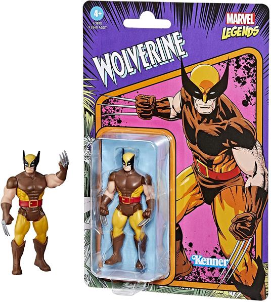 Hasbro Marvel Legends Series, Retro 375 Collection, Wolverine, action figure collezionabile da 9,5 cm - 4