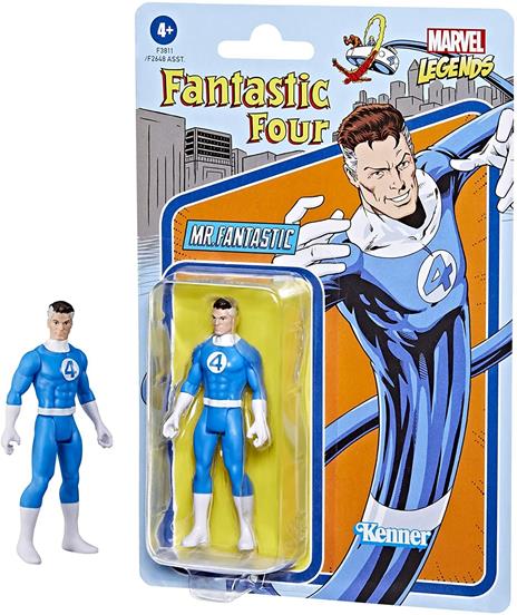 Hasbro Marvel Legends Series, Retro 375 Collection, Mr. Fantastic, action figure collezionabile da 9,5 cm - 3