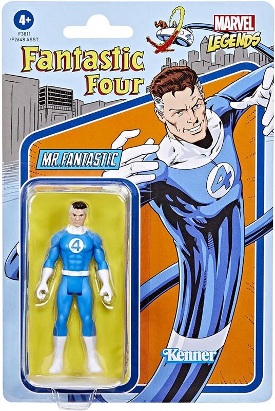 Hasbro Marvel Legends Series, Retro 375 Collection, Mr. Fantastic, action figure collezionabile da 9,5 cm - 4