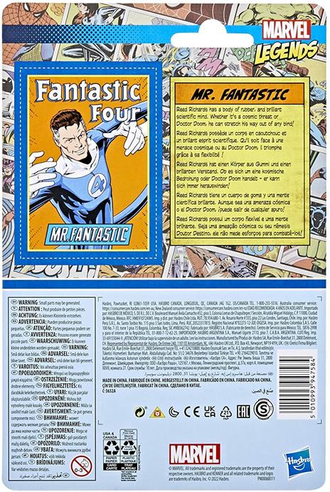 Hasbro Marvel Legends Series, Retro 375 Collection, Mr. Fantastic, action figure collezionabile da 9,5 cm - 5