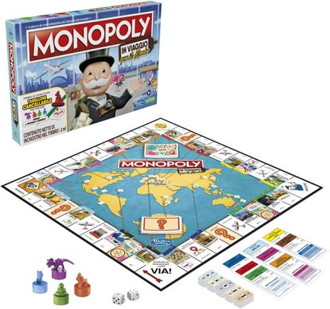 Monopoly - In Viaggio per il Mondo, gioco da tavolo per famiglie e bambini dagli 8 anni in su - 3