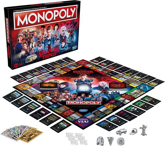 Monopoly - Stranger Things, gioco da tavolo per adulti e adolescenti dai 14  anni in su, da 2 a 6 giocatori