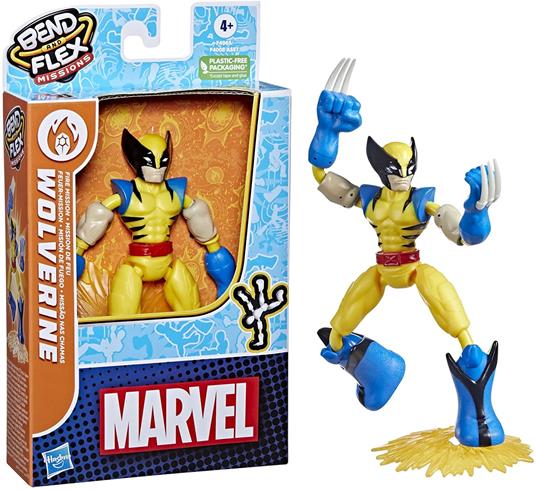 Hasbro Marvel Avengers - Bend and Flex Missions, Wolverine Fire Mission, action figure pieghevole da 15 cm - 2