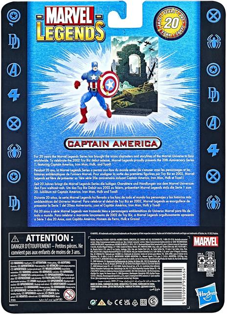 Hasbro Marvel Legends Series, 20th Anniversary Series 1 Capitan America, action figure da collezione da 15 cm - 3