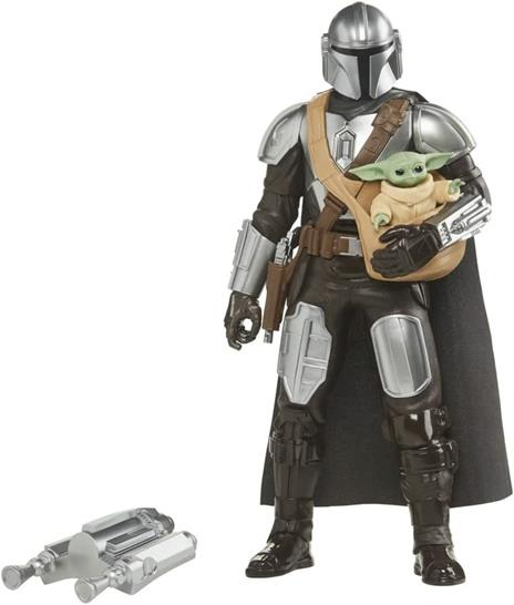 Hasbro Star Wars - Galactic Action, action figure elettroniche interattive del Mandaloriano e di Grogu da 30 cm - 3
