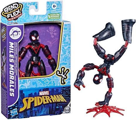 Hasbro Marvel Spider-Man - Bend and Flex Missions, Miles Morales Space Mission, action figure pieghevole da 15 cm - 2