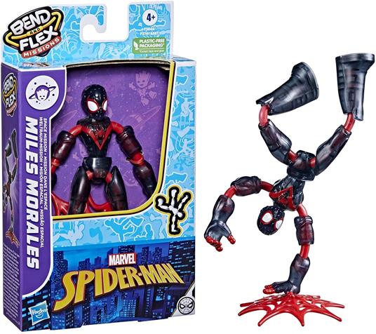 Hasbro Marvel Spider-Man - Bend and Flex Missions, Miles Morales Space Mission, action figure pieghevole da 15 cm - 2