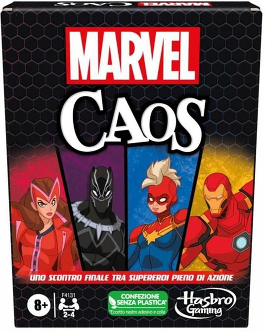 Hasbro Gaming - Marvel Caos gioco di carte per famiglie con i supereroi Marvel dagli 8 anni in su da 2 a 4 giocatori.