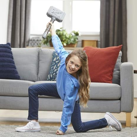 Hasbro Marvel Thor,  Martello Mighty Thor, giocattolo elettronico per il roleplay ispirato al film "Thor: Love and Thunder" - 4