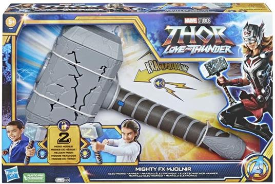 Hasbro Marvel Thor,  Martello Mighty Thor, giocattolo elettronico per il roleplay ispirato al film "Thor: Love and Thunder" - 2