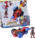 Hasbro Marvel Spidey e i suoi fantastici amici - Veicolo Techno-Racer con tecnologia Glow Tech, giocattolo prescolare