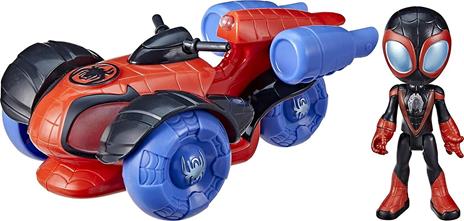 Hasbro Marvel Spidey e i suoi fantastici amici - Veicolo Techno-Racer con tecnologia Glow Tech, giocattolo prescolare - 2