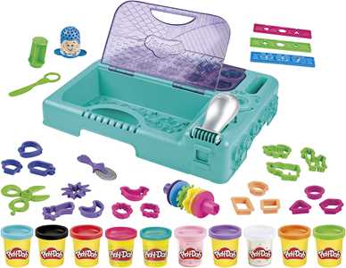 Giocattolo Play-Doh - La Valigietta per Creare, playset con più di 30 strumenti e 10 vasetti di pasta da modellare atossica Hasbro