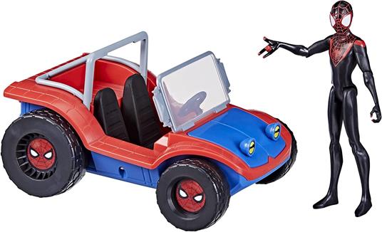 Hasbro Marvel Spider-Man - La macchina di Miles Morales e Spider-Ham, veicolo da 15 cm con action figure