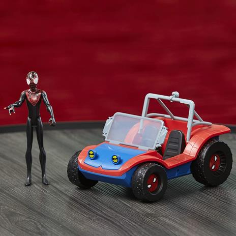 Hasbro Marvel Spider-Man - La macchina di Miles Morales e Spider-Ham, veicolo da 15 cm con action figure - 3