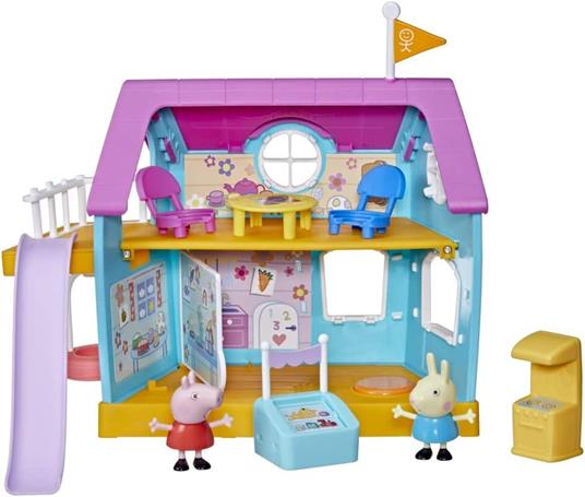 Peppa Pig - La Clubhouse di Peppa Pig, gioco per bambini in età prescolare, con effetti sonori, 2 personaggi, 7 accessori