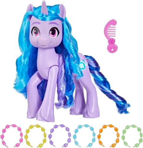 My Little Pony: Lascia il Tuo Segno - Izzy Moonbow, pony viola da 20 cm che canta, con suoni e luci