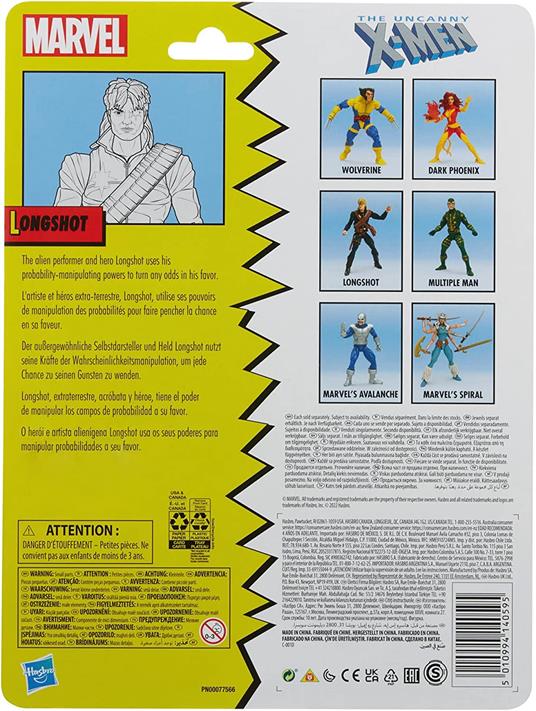 Hasbro- Marvel Legends Series X-Men Classic Longshot, Giocattolo da 15,2 cm, 4 Accessori, Multicolore, F3977 - 3