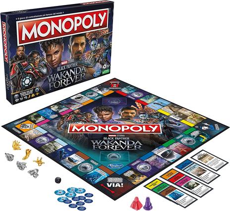 Monopoly Marvel Black Panther: Wakanda Forever - gioco da tavolo per famiglie, dagli 8 anni in su, da 2 a 6 giocatori - 2