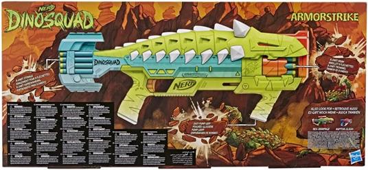 Nerf DinoSquad - Armorstrike, tamburo rotante da 8 dardi, impugnatura sganciabile, 16 dardi Nerf Elite - 3