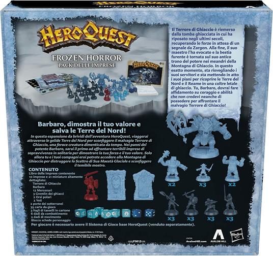 Avalon Hill - HeroQuest, Pack delle imprese Frozen Horror, gioco dungeon crawler dai 14 anni in su - 6