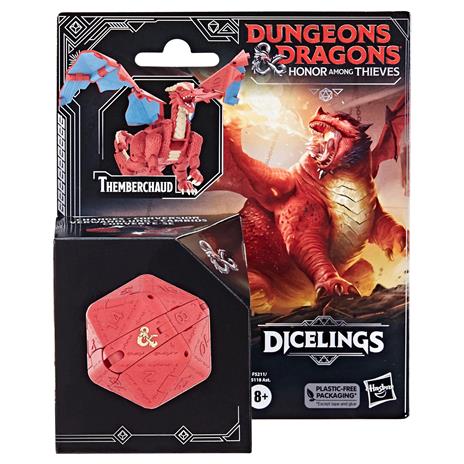 Dungeons & Dragons Hasbro L'onore dei ladri, D&D Dicelings, Drago Rosso Themberchaud, dado trasformabile, d20 gigante