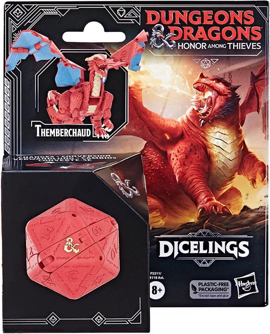 Dungeons & Dragons Hasbro L'onore dei ladri, D&D Dicelings, Drago Rosso Themberchaud, dado trasformabile, d20 gigante - 4