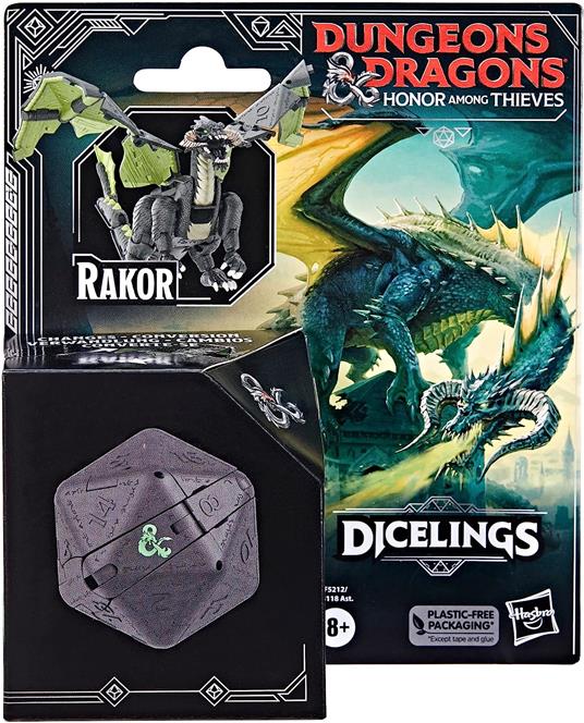 Dungeons & Dragons COLLETTIBILE Rakor L'onore dei ladri, Dicelings, Nero, Drago D&D collezionabile per Adulti - 4
