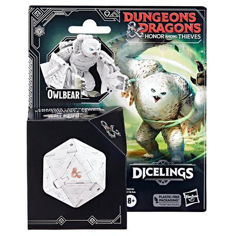 Dungeons & Dragons Hasbro L'onore dei ladri, D&D Dicelings, Orsogufo Bianco, Mostro D&D, Dado Convertibile, d20 Gigante