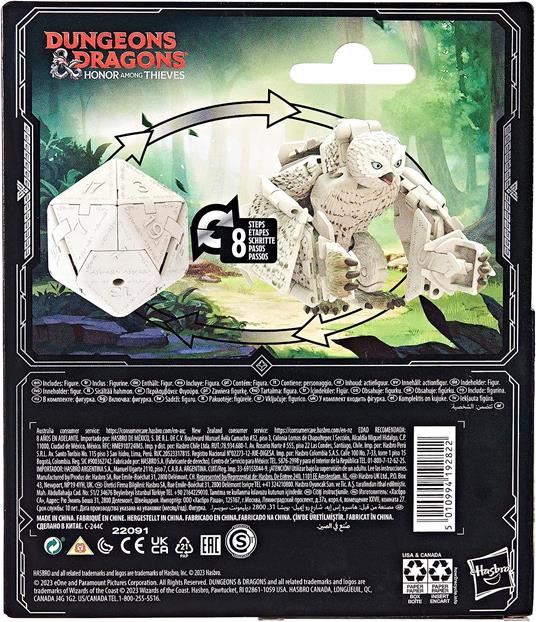 Dungeons & Dragons Hasbro L'onore dei ladri, D&D Dicelings, Orsogufo Bianco, Mostro D&D, Dado Convertibile, d20 Gigante - 5