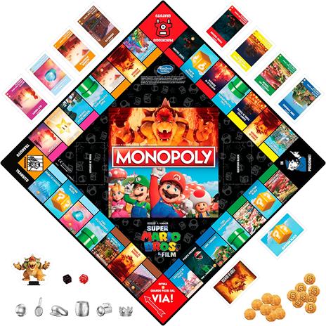 Monopoly Super Mario Bros Edizione ispirata al film, gioco da tavolo per bambini e bambine, contiene la pedina di Bowser - 3