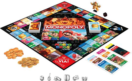 Monopoly Super Mario Bros Edizione ispirata al film, gioco da tavolo per bambini e bambine, contiene la pedina di Bowser - 6