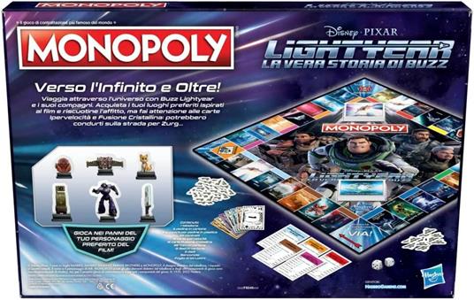 Monopoly - Lightyear di Disney Pixar, gioco da tavolo per famiglie e bambini, giochi da tavolo in famiglia - 6