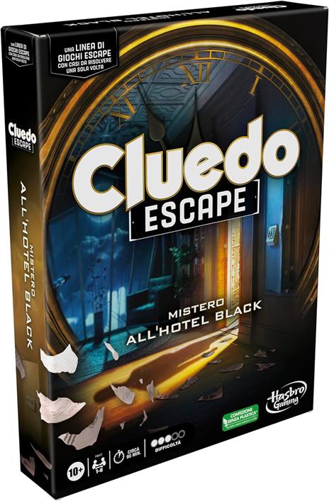Cluedo Escape - Mistero all'Hotel Black, gioco da tavolo, escape room per 1-6 giocatori, giochi di mistero cooperativi - 2