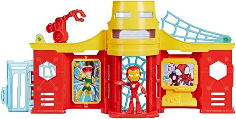 Hasbro Marvel Spidey And His Amazing Friends, playset Stark Tower con Action Figure di Iron Man